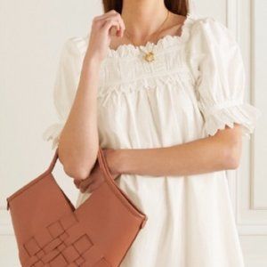 DÔEN Orchard scalloped embroidered cotton-poplin mini dress